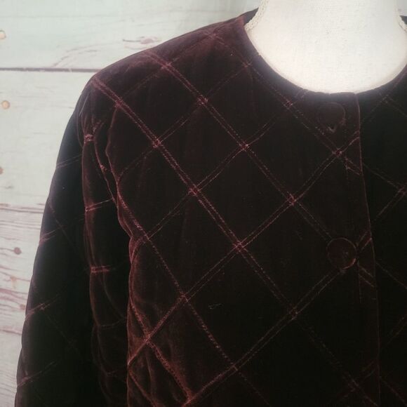 Eileen Fisher Quilted Velvet Jacket Size Small - Picture 3 of 5